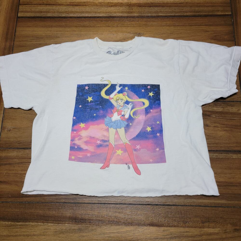 Set of 2 Sailor Moon White Tees Crop (Medium) and Regular (XS) - Picture 2 of 8